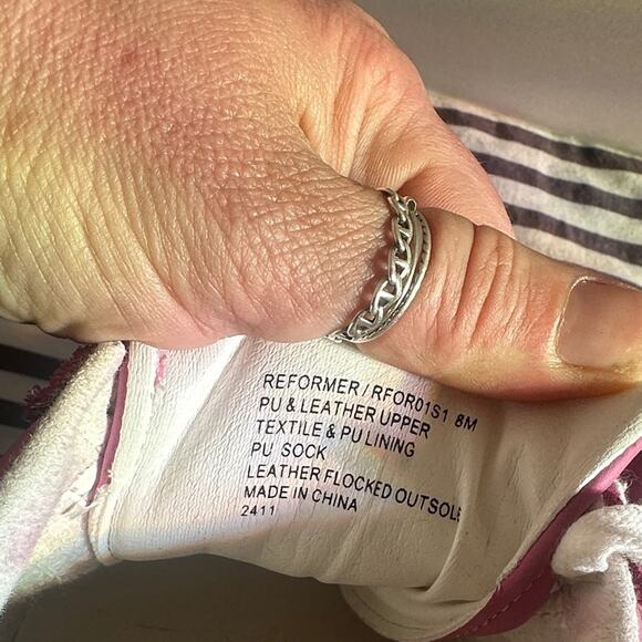 Steve Madden sz 8 Leather Fuchsia & Green Sneaksers - Picture 6 of 7